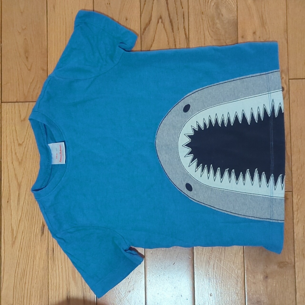 Hanna Anderson Shark Applique cotton tshirt
